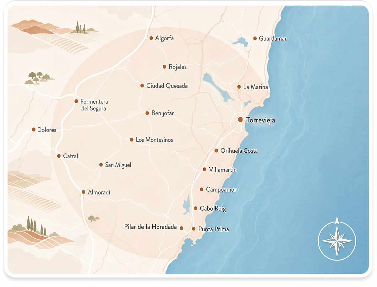 Werkgebied Costa Blanca Home Watch — Costa Blanca Zuid